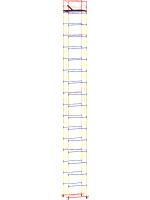Вышка тура ВСР-6 стальная 1+16 высота до помоста 19.9 м площадка 1.6x2.0 м
