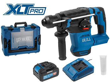 Аккумуляторный перфоратор BULL CBH 1826 Xcase, XLTpro, БЕСЩЕТ., 18 В, 2.6 Дж, 26 мм, 1x4 А*ч, з/у 