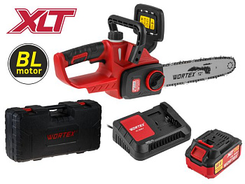 Аккумуляторная пила цепная WORTEX CEC 3018-1 в чем. XLT SET БЕСЩЁТ. 18 В 30 см 