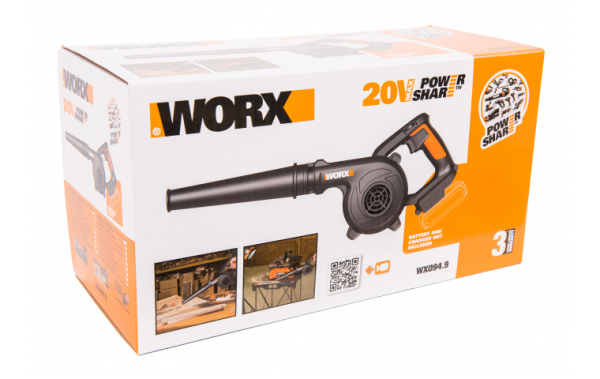 Воздуходув аккумуляторный WORX WX094.9 20В без АКБ и ЗУ