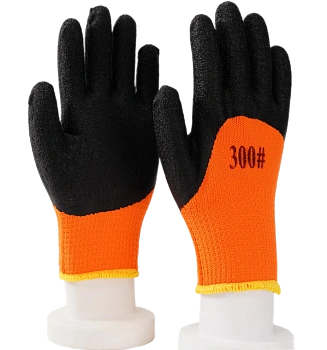 Перчатки полиэстр черный облив синие 13 нитей L-XL (9-10)