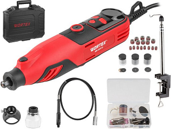 Гравер электрический WORTEX MG 3217 E в чем.+аксессуары 130 Вт 10000-35000 об/мин цанга 32 + БЗП 