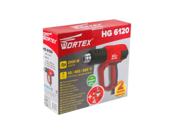 Термовоздуходувка WORTEX HG 6120 в кор. + набор сопл 