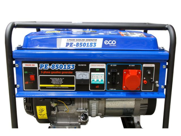 Электростанция 3-х фазная (генератор бензиновый) ECO PE-8501S3 (6,5/2,1 кВт, 380