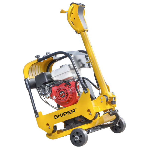Виброплита SKIPER C160H-W (Honda GX270, 9.0л.с., плита 65х42см., 30.5кН, 15м/мин, реверс, колеса)